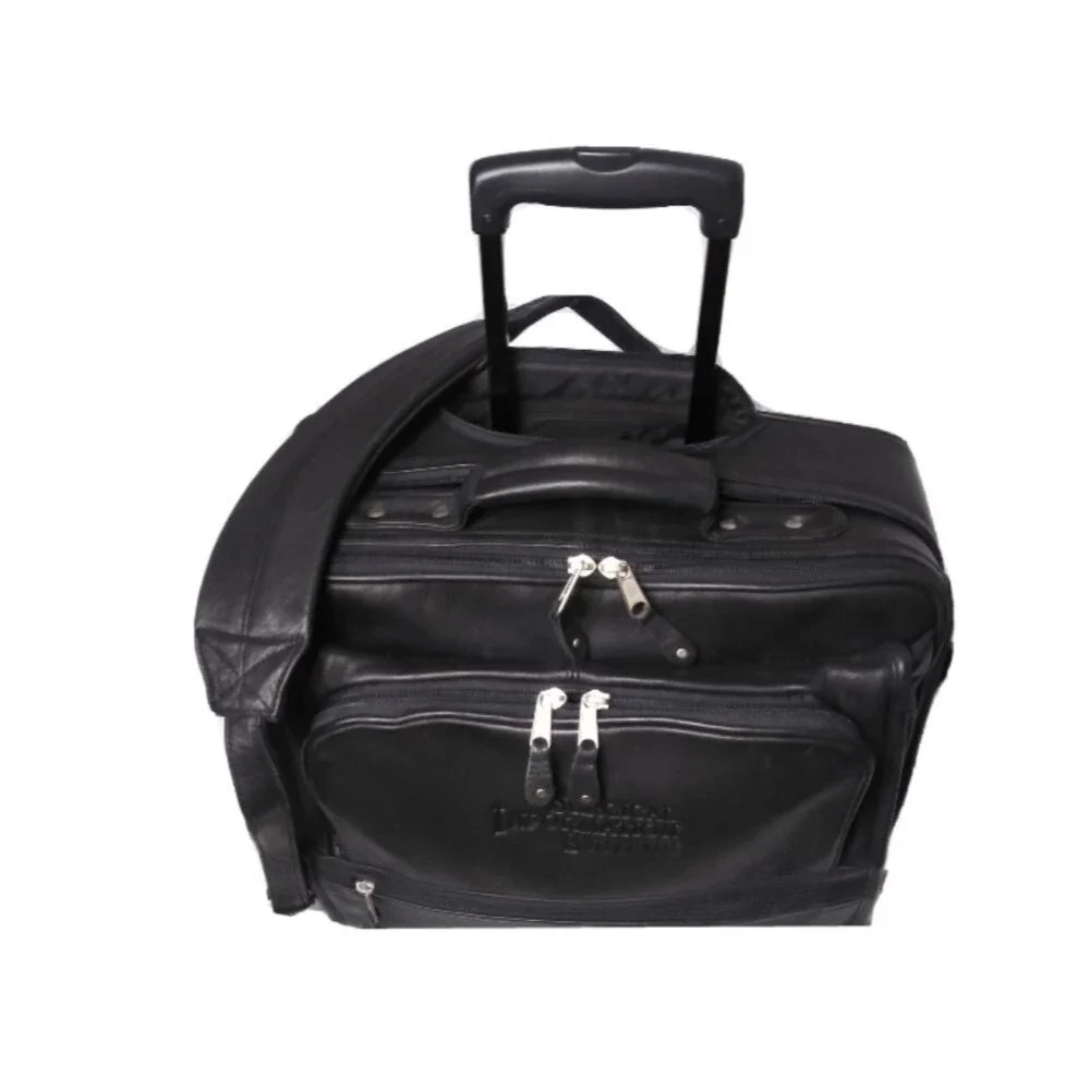 Canyon Outback Leather Rolling Laptop Briefcase Carry On~Surgical Info Sys. Logo